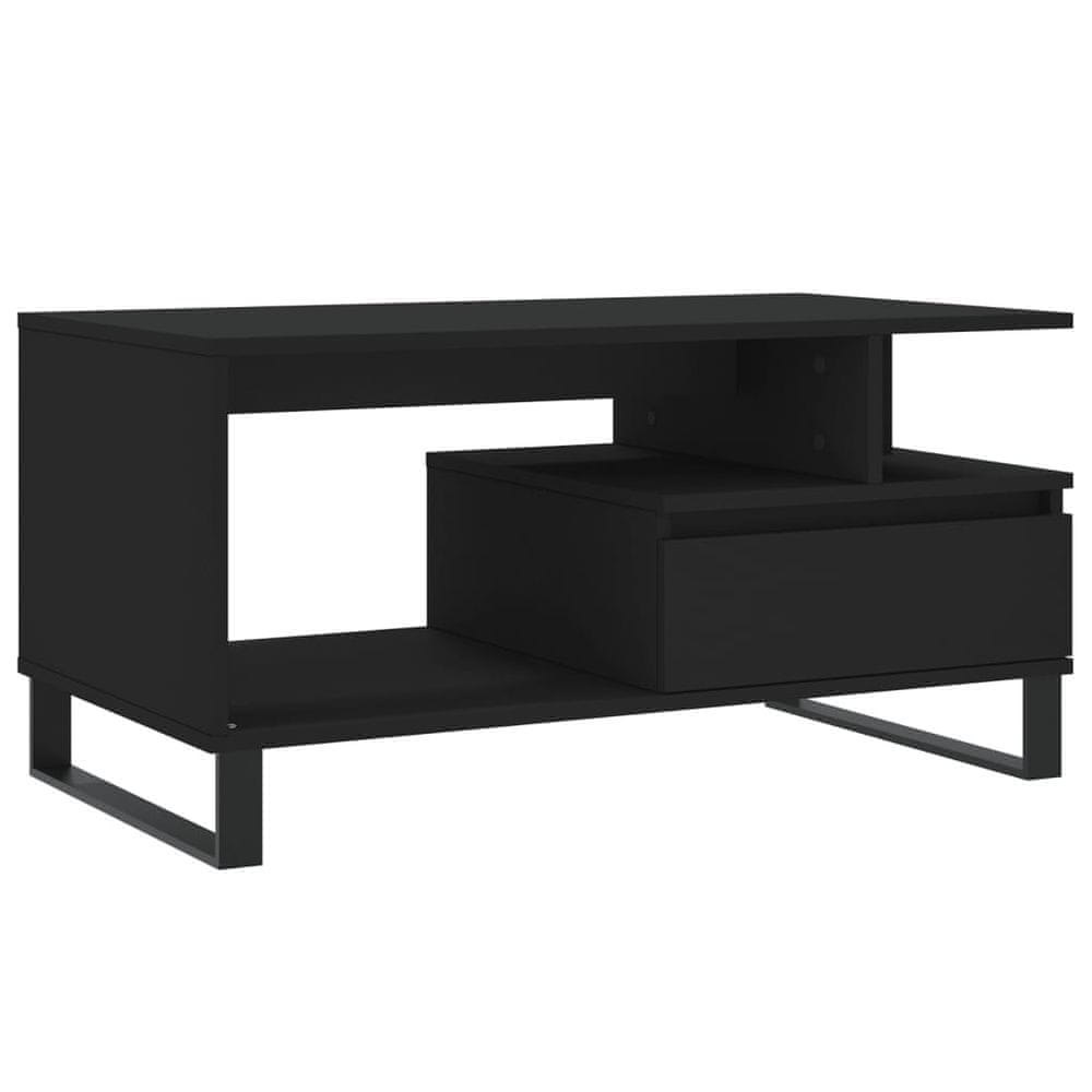 Vidaxl Konferenčný stolík čierny 90x49x45 cm spracované drevo